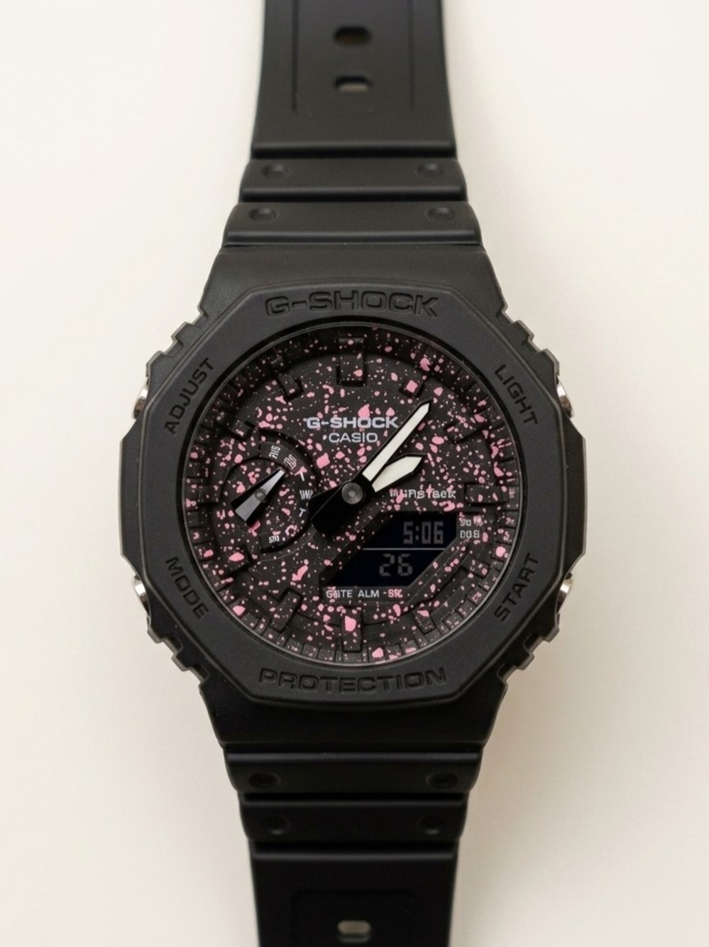 Custom Hand-Painted Casio G-Shock GA-2100 Black Pink